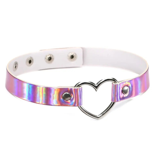 Chocker Corazon Rosado Holo