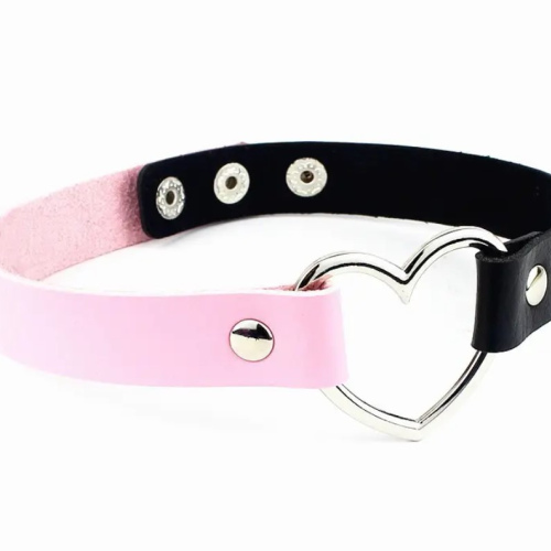 Chocker Corazon Rosado con Negro