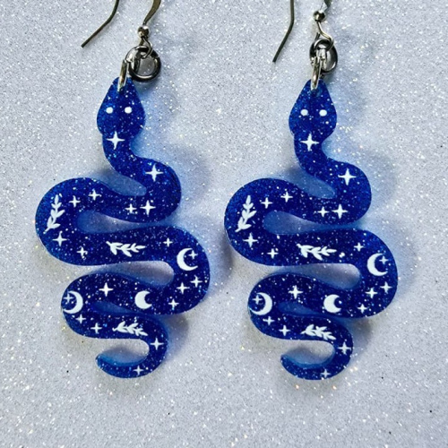 Aretes Snake Blue