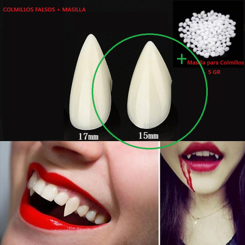 COLMILLOS FALSOS 15MM + MASILLA 5GR