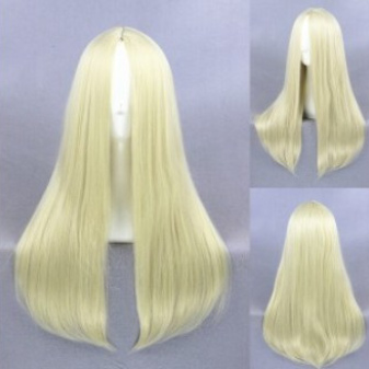 Peluca Rubia larga Sin Fleco 60cm (1)
