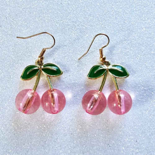 Aretes Cereza Rosa