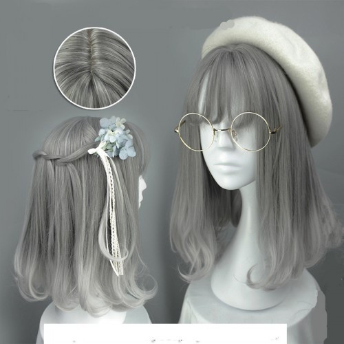 Peluca Lolita Gray and white