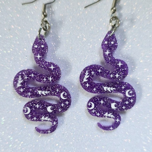 Aretes Snake Purple