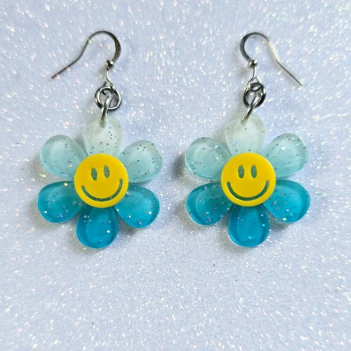 Aretes Blue Flower